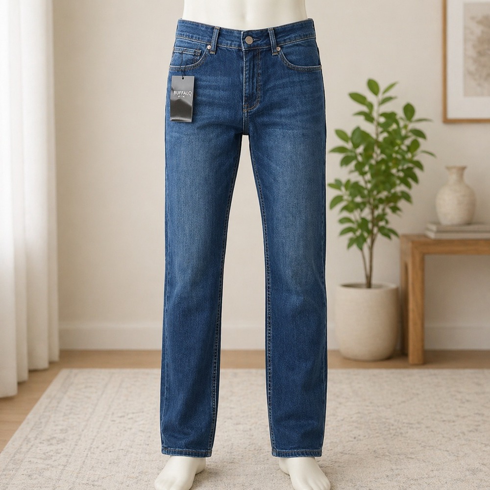 NWT Barbell Apparel Mens Straight Athletic Fit Jeans Medium Distressed Size 30